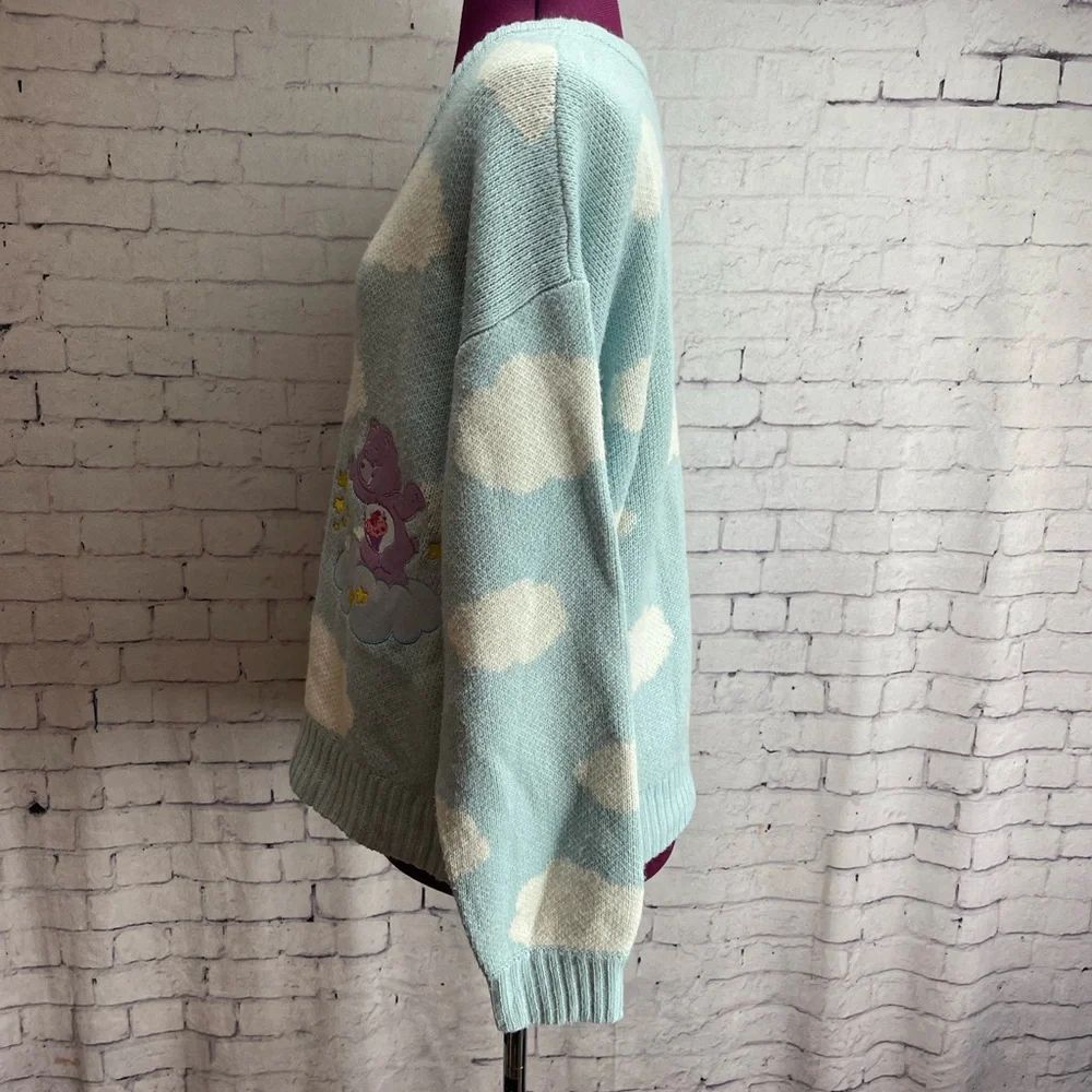 Hot Topic Care Bears knit sweater cardigan size medium